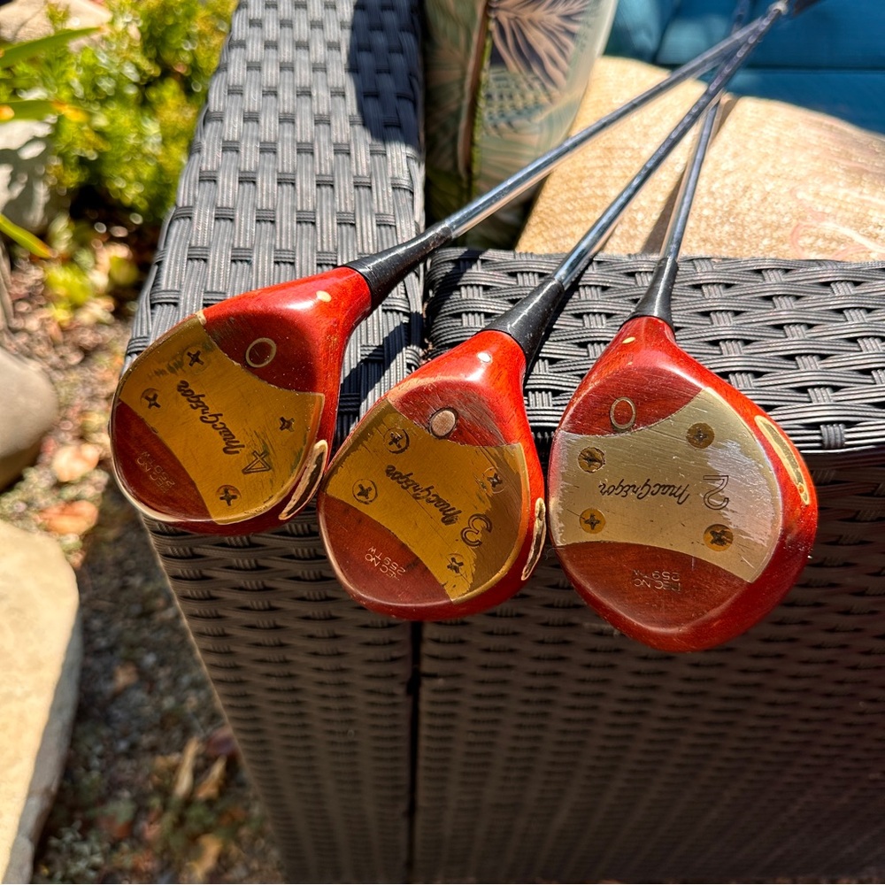 Classic Wood Golf Club Set - Red and Gold